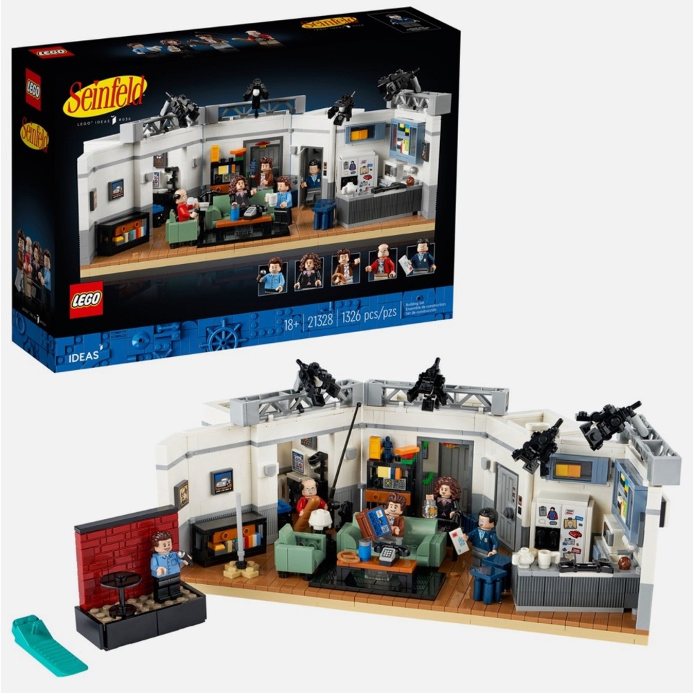 Lego Seinfeld Apartment Set with Black, White, and Green Pieces